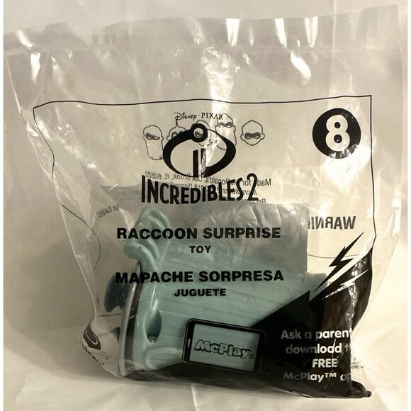 RACCOON SURPRISE Disney’s Incredibles 2 Movie Toy McDonald’s #8 NEW 2018 - Picture 2 of 3